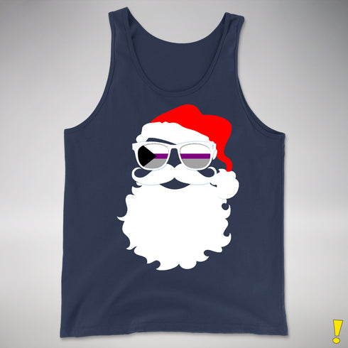 Santa’s Demisexual Pride Flag Shades Premium Tank Top - Navy