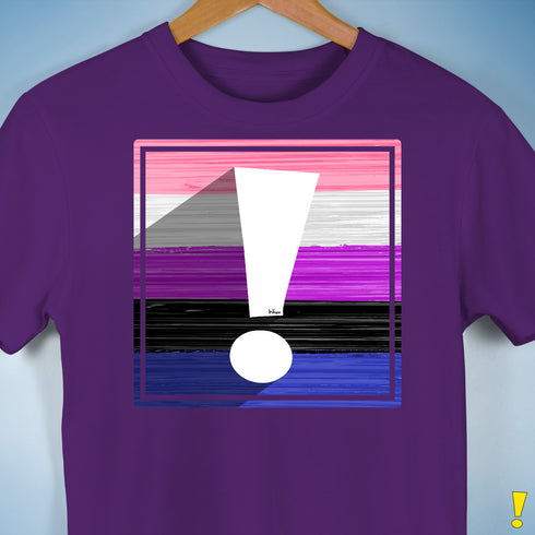 Genderfluid Pride Flag Exclamation Point Premium Unisex T-Shirt - Purple