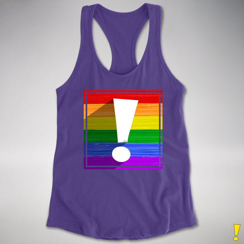 LGBTQ Pride Flag Exclamation Point Racerback Tank