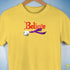 Believe Lesbian Labrys Pride Flag Jingle Bell Premium Unisex T-Shirt - Yellow