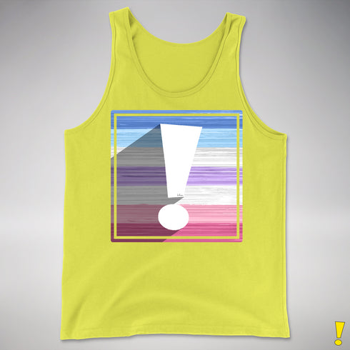 Bigender Pride Flag Exclamation Point Premium Tank Top - Neon Yellow
