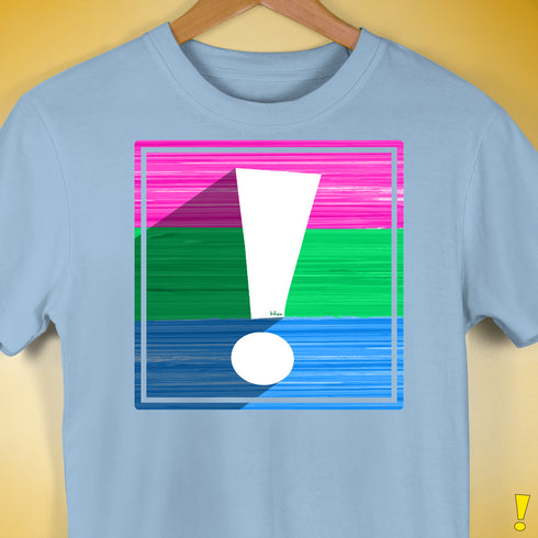 Polysexual Pride Flag Exclamation Point Premium Unisex T-Shirt - Baby Blue