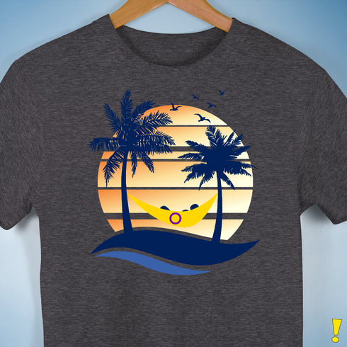 Intersex Pride Hammock Summer Beach Sunset Premium Unisex T-Shirt