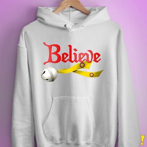 Believe Intersex Pride Flag Jingle Bell Hoodie - White