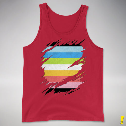 Queer Pride Flag Ripped Reveal Premium Tank Top