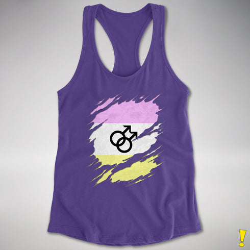 Twink Pride Flag Ripped Reveal Racerback Tank