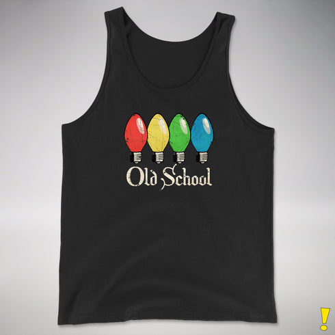 Old School Vintage Christmas Lights Tank Top - Black