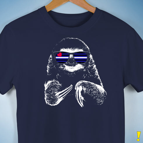 Pride Sloth Leather Flag Sunglasses Premium Unisex T-Shirt