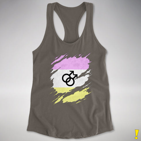 Twink Pride Flag Ripped Reveal Racerback Tank