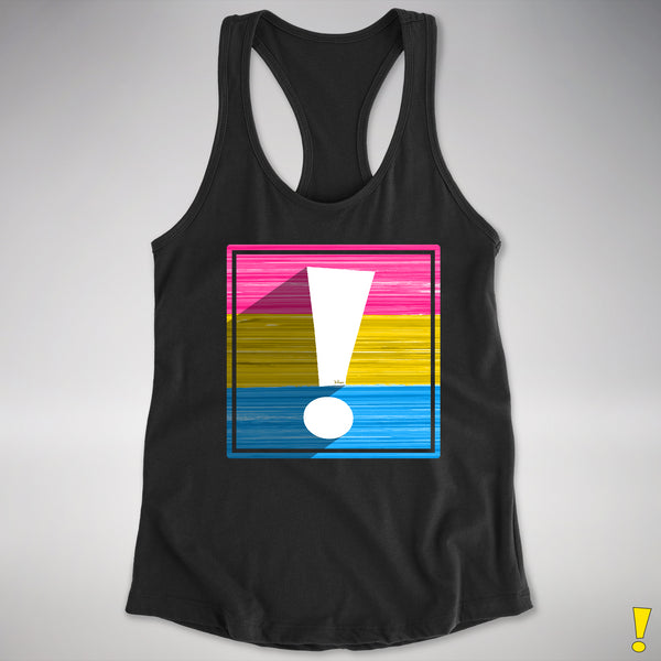 Pansexual Pride Flag Exclamation Point Racerback Tank