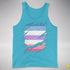 Bigender Pride Flag Ripped Reveal Premium Tank Top
