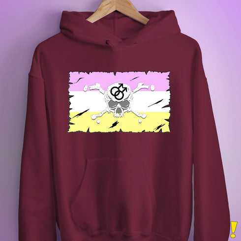 Twink Pride Pirate Flag Hoodie - Maroon