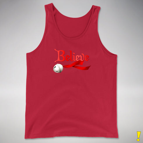 Believe Jingle Bell Premium Tank Top - Red