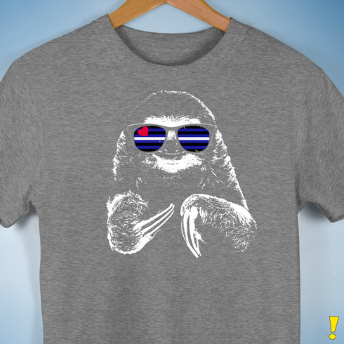 Pride Sloth Leather Flag Sunglasses Premium Unisex T-Shirt