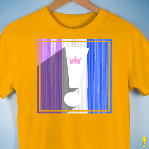 Drag Pride Flag Exclamation Point Premium Unisex T-Shirt - Gold