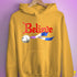 Believe Drag Pride Flag Jingle Bell Hoodie - Mustard