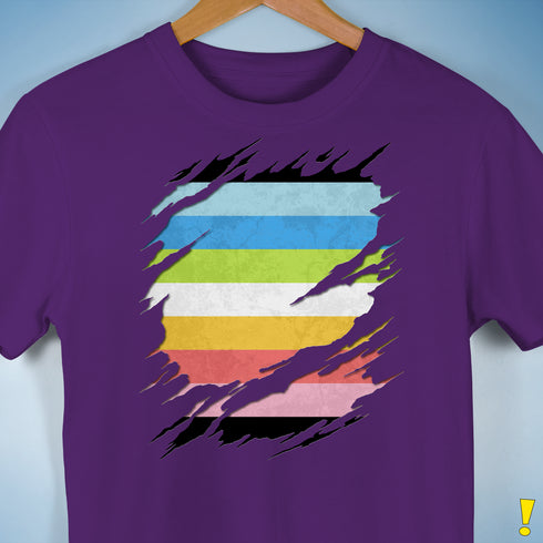 Queer Pride Flag Ripped Reveal Premium Unisex T-Shirt