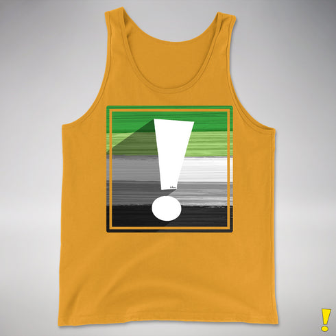 Aromantic Pride Flag Exclamation Point Premium Tank Top - Gold