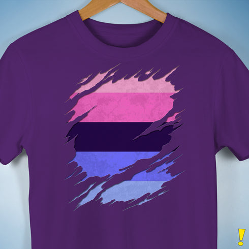 Omnisexual Pride Flag Ripped Reveal Premium Unisex T-Shirt