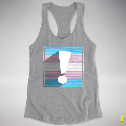 Transgender Pride Flag Exclamation Point Racerback Tank
