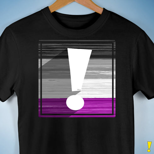 Asexual Pride Flag Exclamation Point Premium Unisex T-Shirt - Black