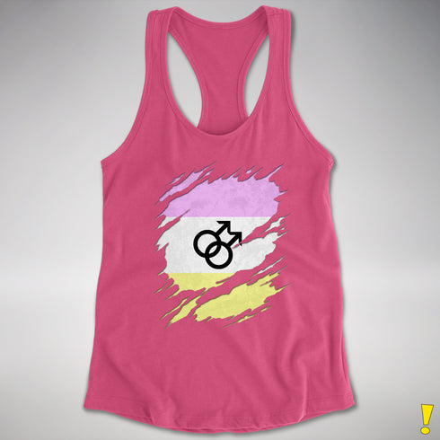 Twink Pride Flag Ripped Reveal Racerback Tank