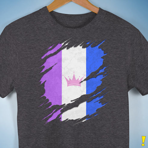 Drag Pride Flag Ripped Reveal Premium Unisex T-Shirt