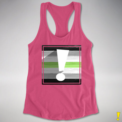 Agender Pride Flag Exclamation Point Racerback Tank - Hot Pink