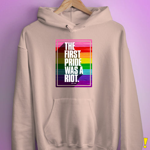 The First Pride Was a Riot - Original 8-Stripe LGBTQ Pride Hoodie