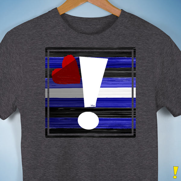 Leather Pride Flag Exclamation Point Premium Unisex T-Shirt