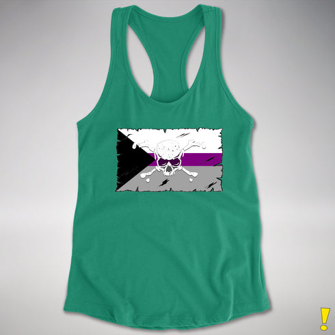 Demisexual Pride Pirate Flag Racerback Tank - Kelly Green