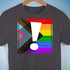 LGBTQ Progress Pride Flag Exclamation Point Premium Unisex T-Shirt - Dark Grey Heather