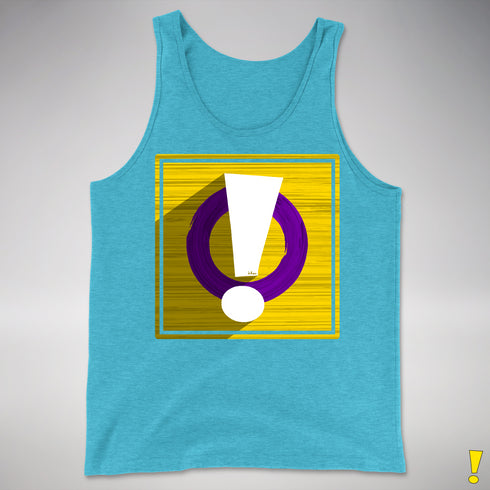 Intersex Pride Flag Exclamation Point Premium Tank Top - Aqua Triblend