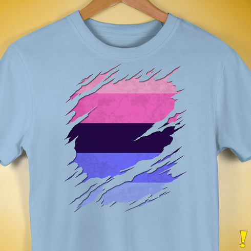 Omnisexual Pride Flag Ripped Reveal Premium Unisex T-Shirt