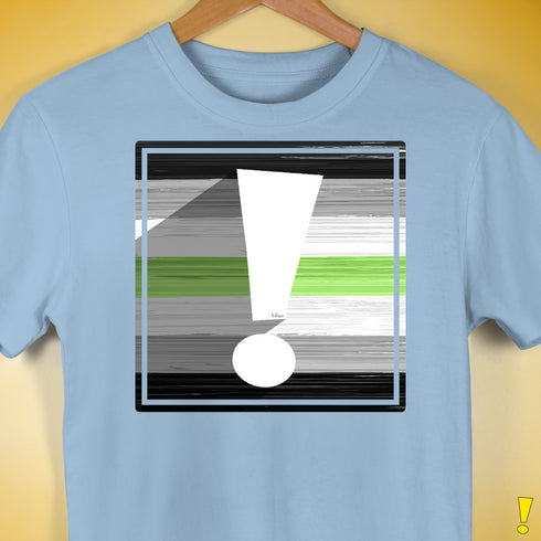 Agender Pride Flag Exclamation Point Premium Unisex T-Shirt - Baby Blue