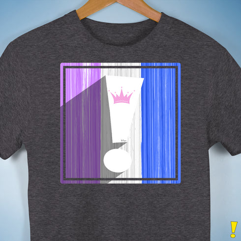 Drag Pride Flag Exclamation Point Premium Unisex T-Shirt - Dark Grey Heather