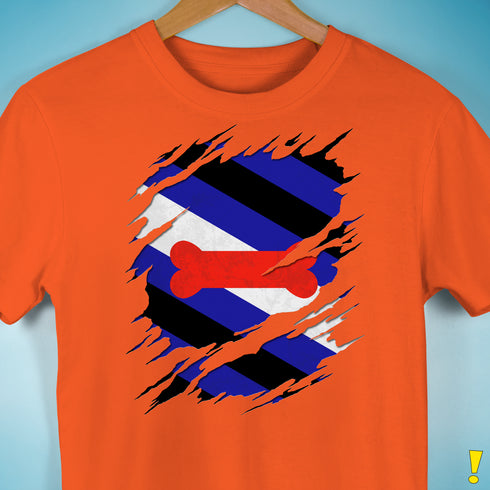 Puppy Pride Flag Ripped Reveal Premium Unisex T-Shirt