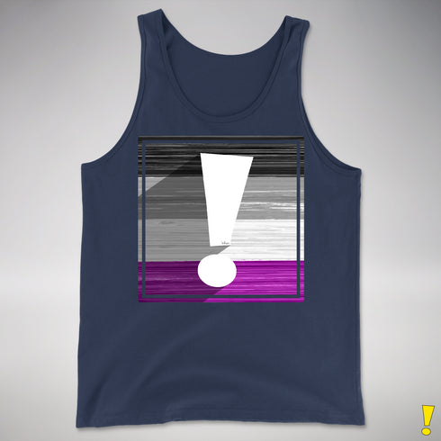 Asexual Pride Flag Exclamation Point Premium Tank Top - Navy