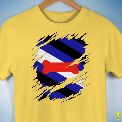 Puppy Pride Flag Ripped Reveal Premium Unisex T-Shirt