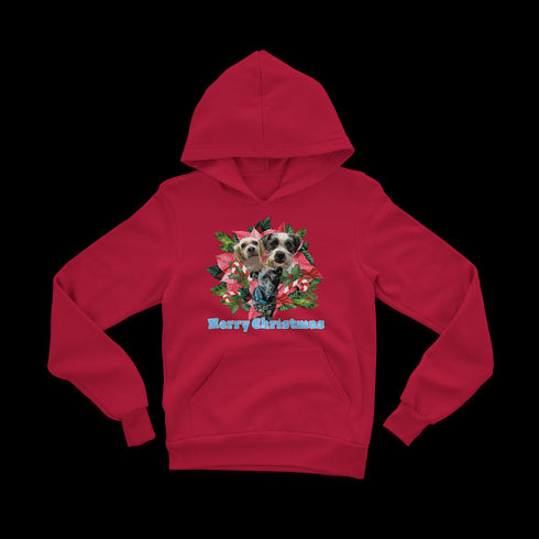 Custom Holiday Joy T-Shirt Premium Youth Hoodie - Vintage Red