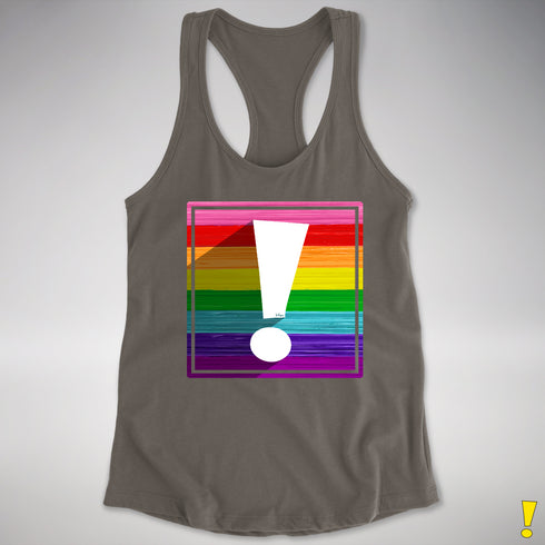 Original LGBTQ Pride Flag Exclamation Point Racerback Tank