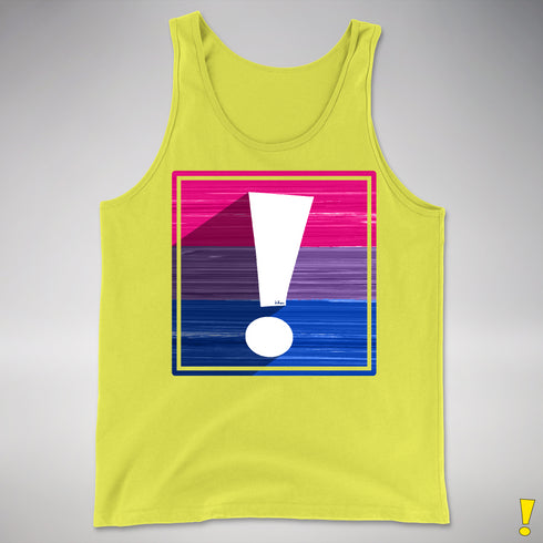 Bisexual Pride Flag Exclamation Point Premium Tank Top - Neon Yellow