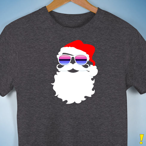 Santa’s Omnisexual Pride Flag Shades Premium Unisex T-Shirt - Dark Grey Heather