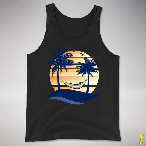 Queer Pride Hammock Summer Beach Sunset Premium Tank Top