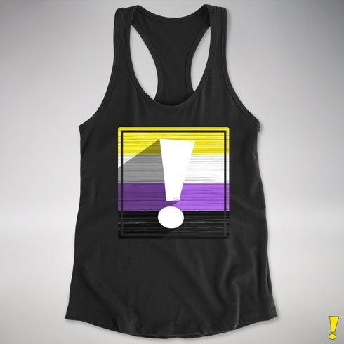 Nonbinary Pride Flag Exclamation Point Racerback Tank