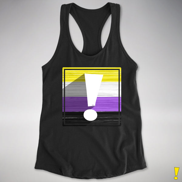 Nonbinary Pride Flag Exclamation Point Racerback Tank