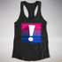 Bisexual Pride Flag Exclamation Point Racerback Tank - Black