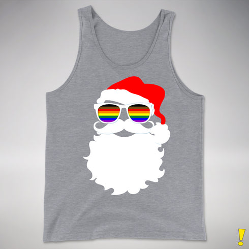 Santa’s LGBTQ Philly Pride Flag Shades Premium Tank Top - Grey Heather