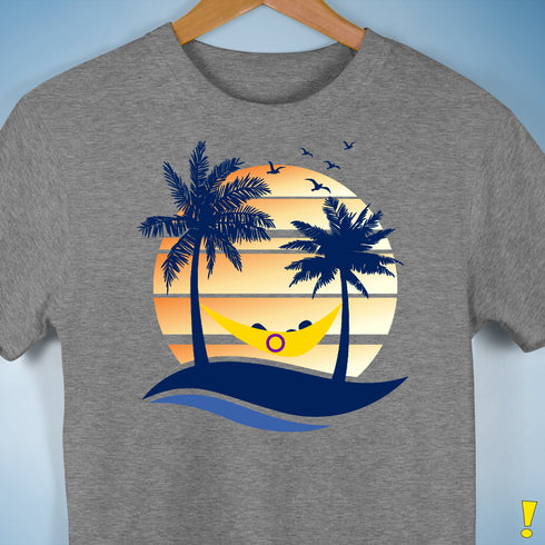 Intersex Pride Hammock Summer Beach Sunset Premium Unisex T-Shirt
