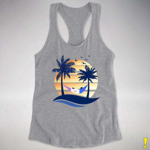 Drag Pride Hammock Summer Beach Sunset Racerback Tank